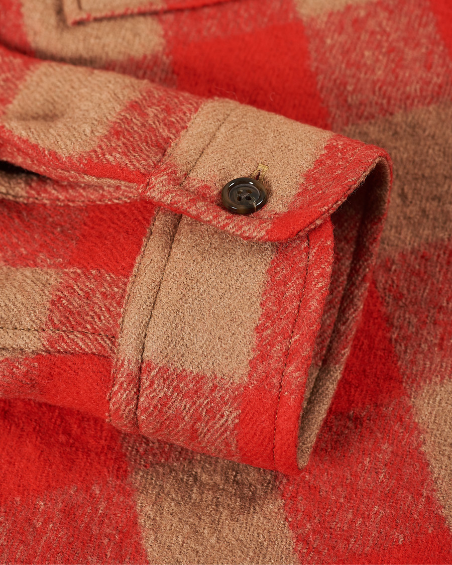 Herr | Skjortor | J.Lindeberg | Gingham Wool Loose Fit Overshirt Red Bell