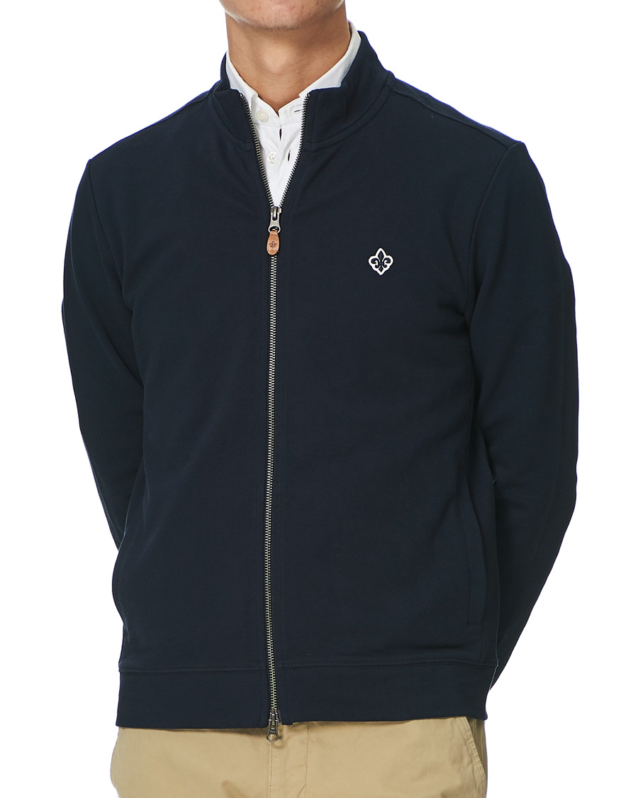 Herr | Tröjor | Morris | Nyle Cotton Full Zip Old Blue