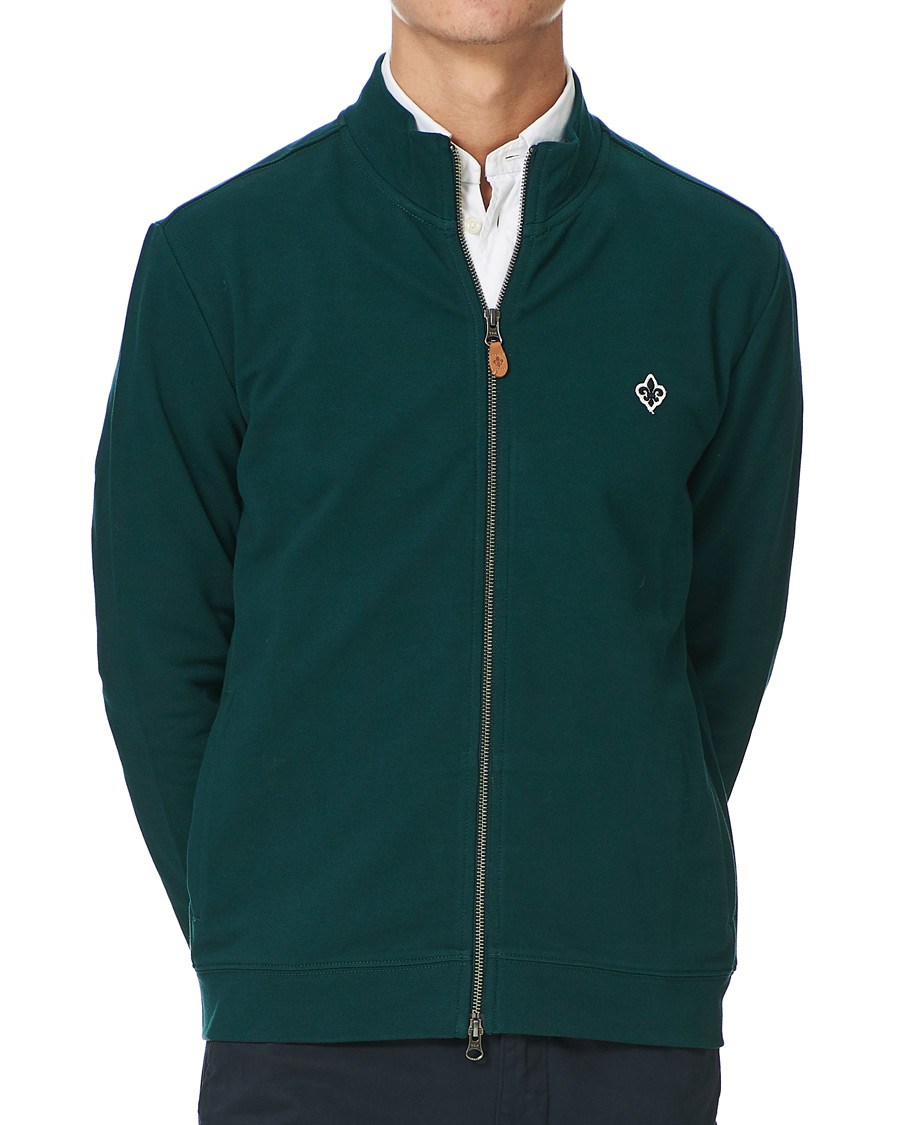 Herr | Tröjor | Morris | Nyle Cotton Full Zip Green