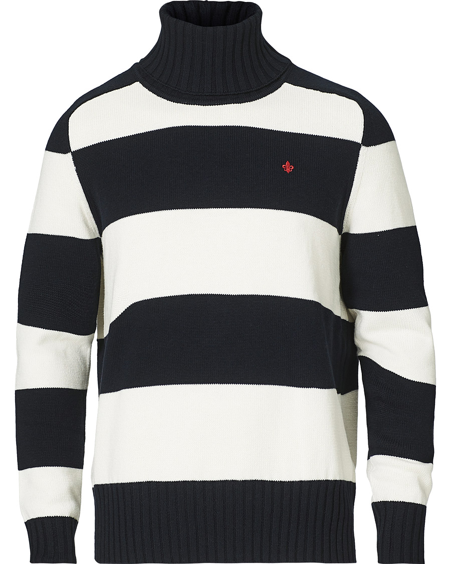 Herr | Tröjor | Morris | Davy Cotton Rollneck Blue/White
