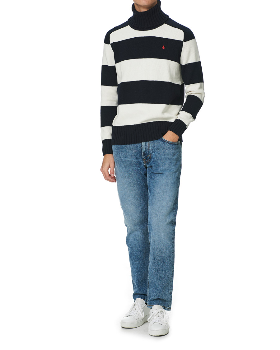 Herr | Tröjor | Morris | Davy Cotton Rollneck Blue/White