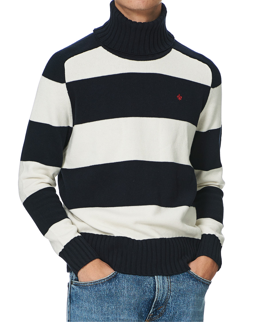 Herr | Tröjor | Morris | Davy Cotton Rollneck Blue/White