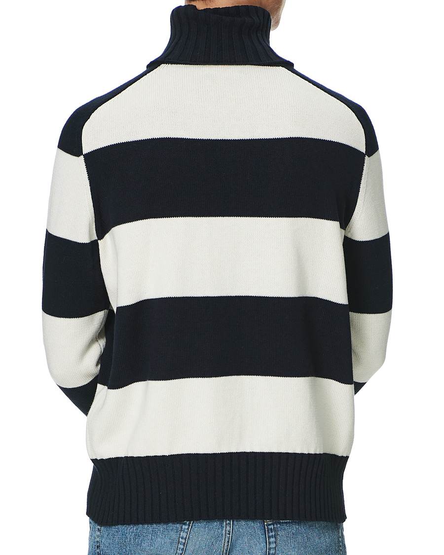 Herr | Tröjor | Morris | Davy Cotton Rollneck Blue/White