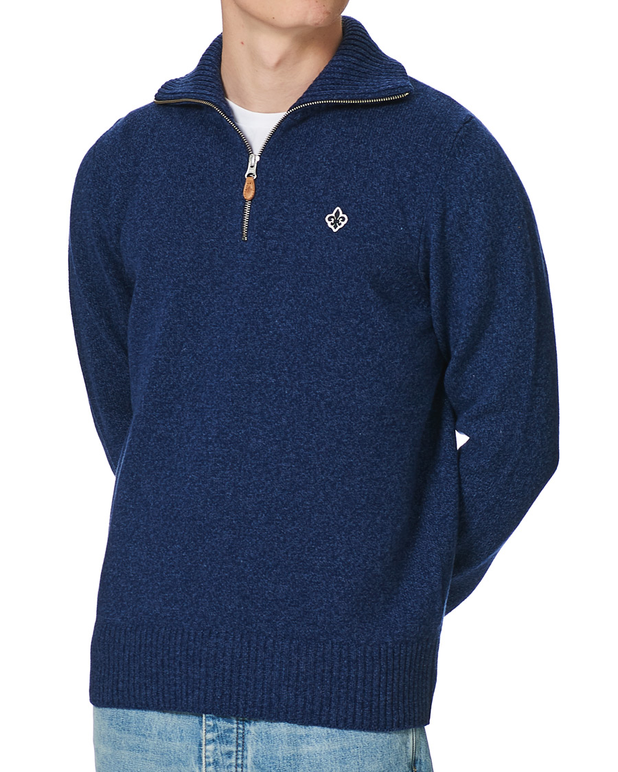 Herr | Tröjor | Morris | Kieran Wool Half Zip Navy