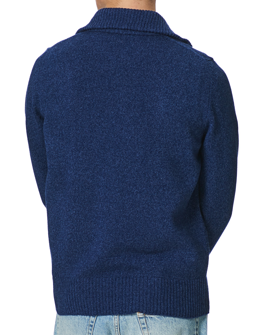 Herr | Tröjor | Morris | Kieran Wool Half Zip Navy