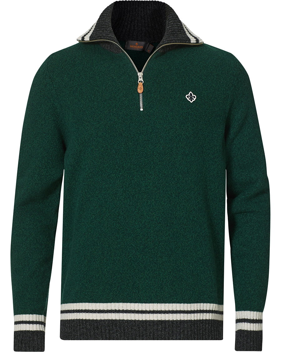 Herr | Tröjor | Morris | Kieran Wool Half Zip Green