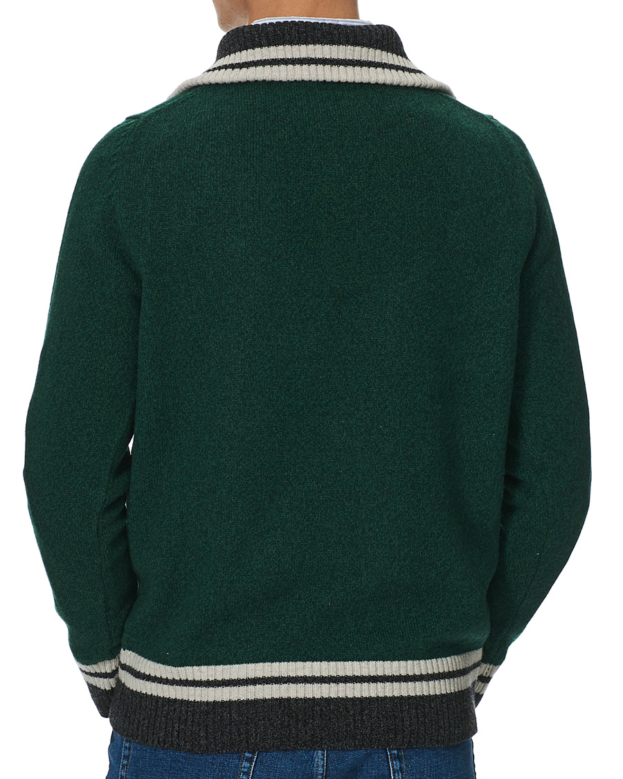 Herr | Tröjor | Morris | Kieran Wool Half Zip Green