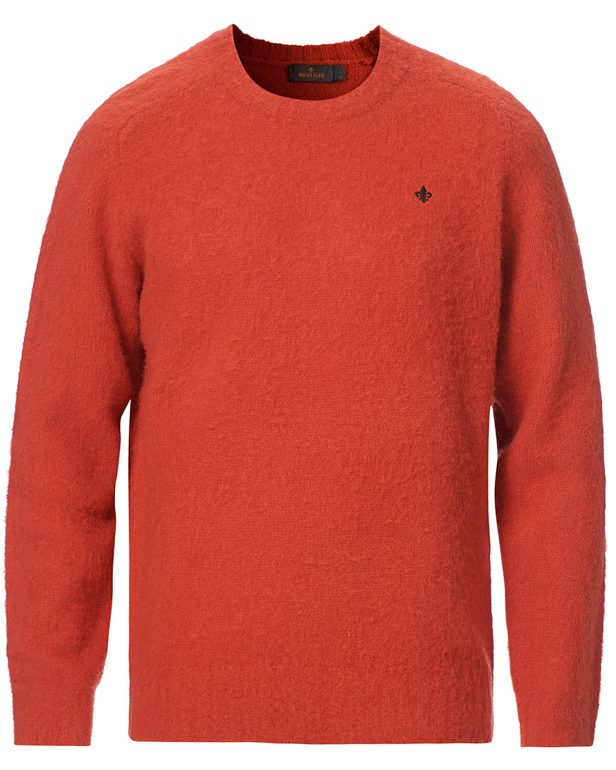 Herr | Tröjor | Morris | Warren Knitted Wool Crew Neck Orange