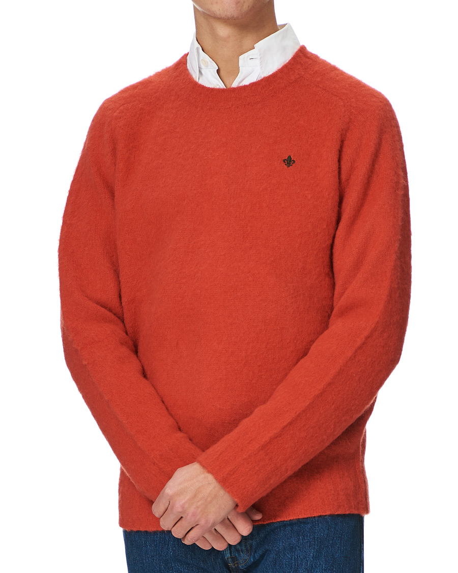 Herr | Tröjor | Morris | Warren Knitted Wool Crew Neck Orange