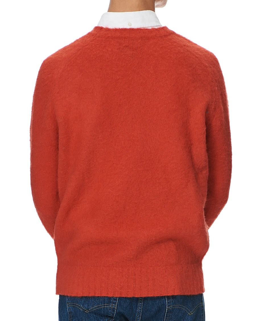 Herr | Tröjor | Morris | Warren Knitted Wool Crew Neck Orange