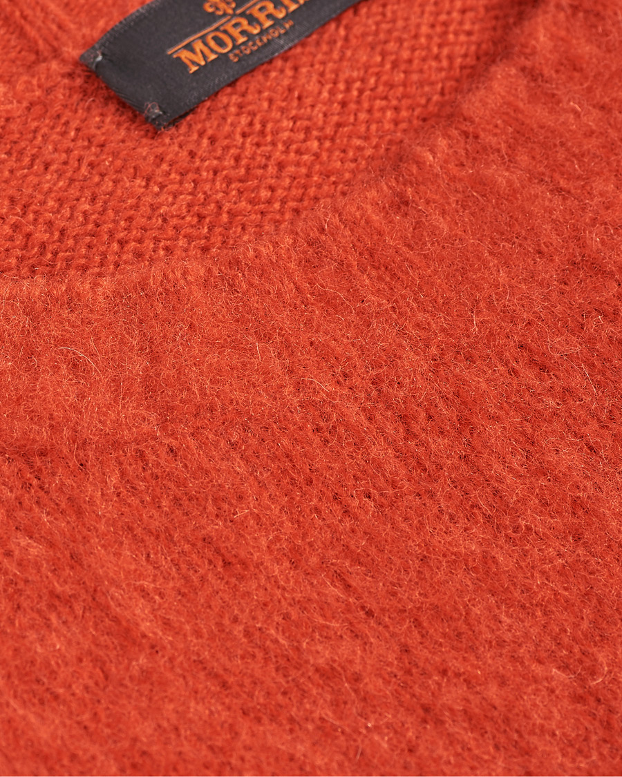 Herr | Tröjor | Morris | Warren Knitted Wool Crew Neck Orange