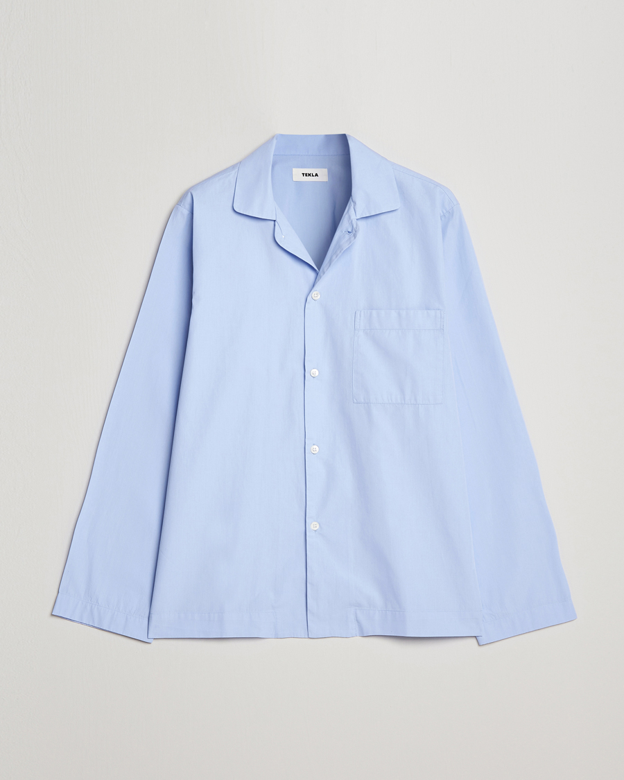 Herr | Tekla | Tekla | Poplin Pyjama Shirt Light Blue