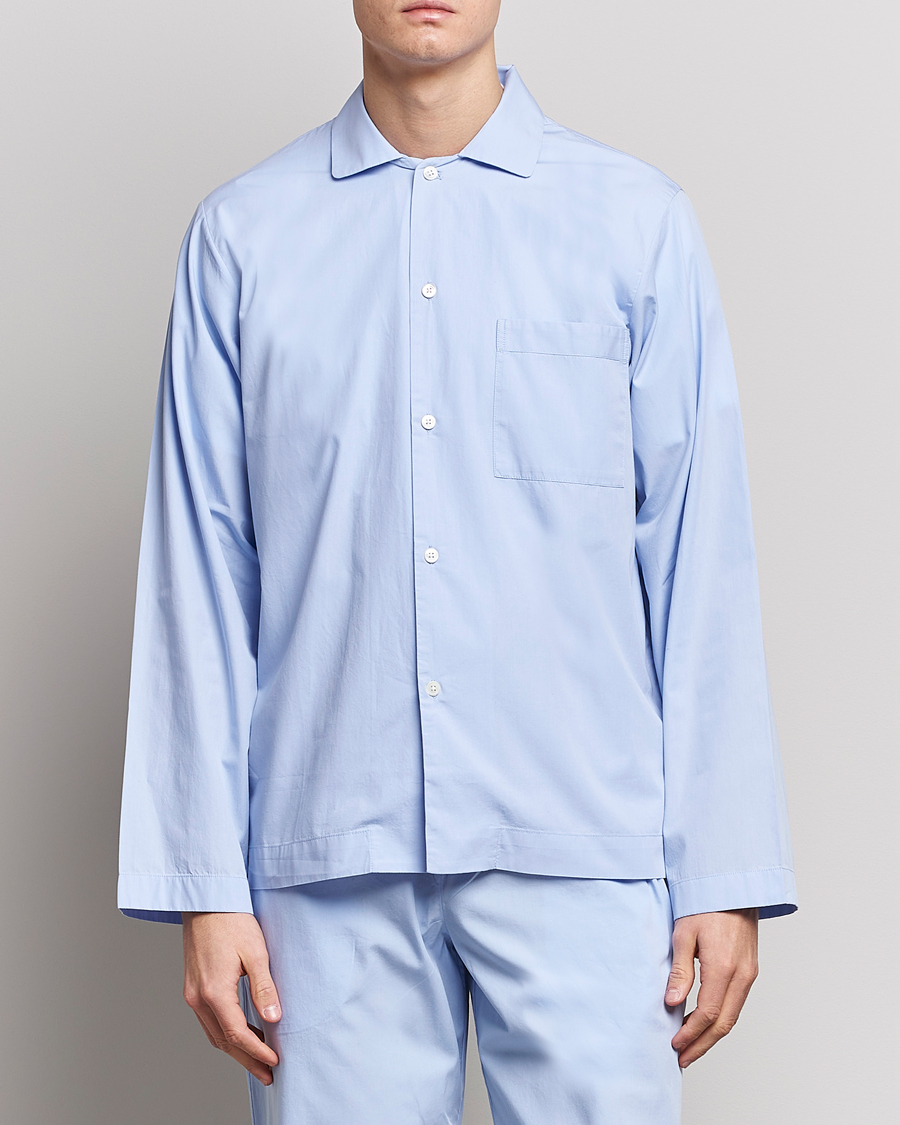 Herr | Pyjamaströjor | Tekla | Poplin Pyjama Shirt Light Blue
