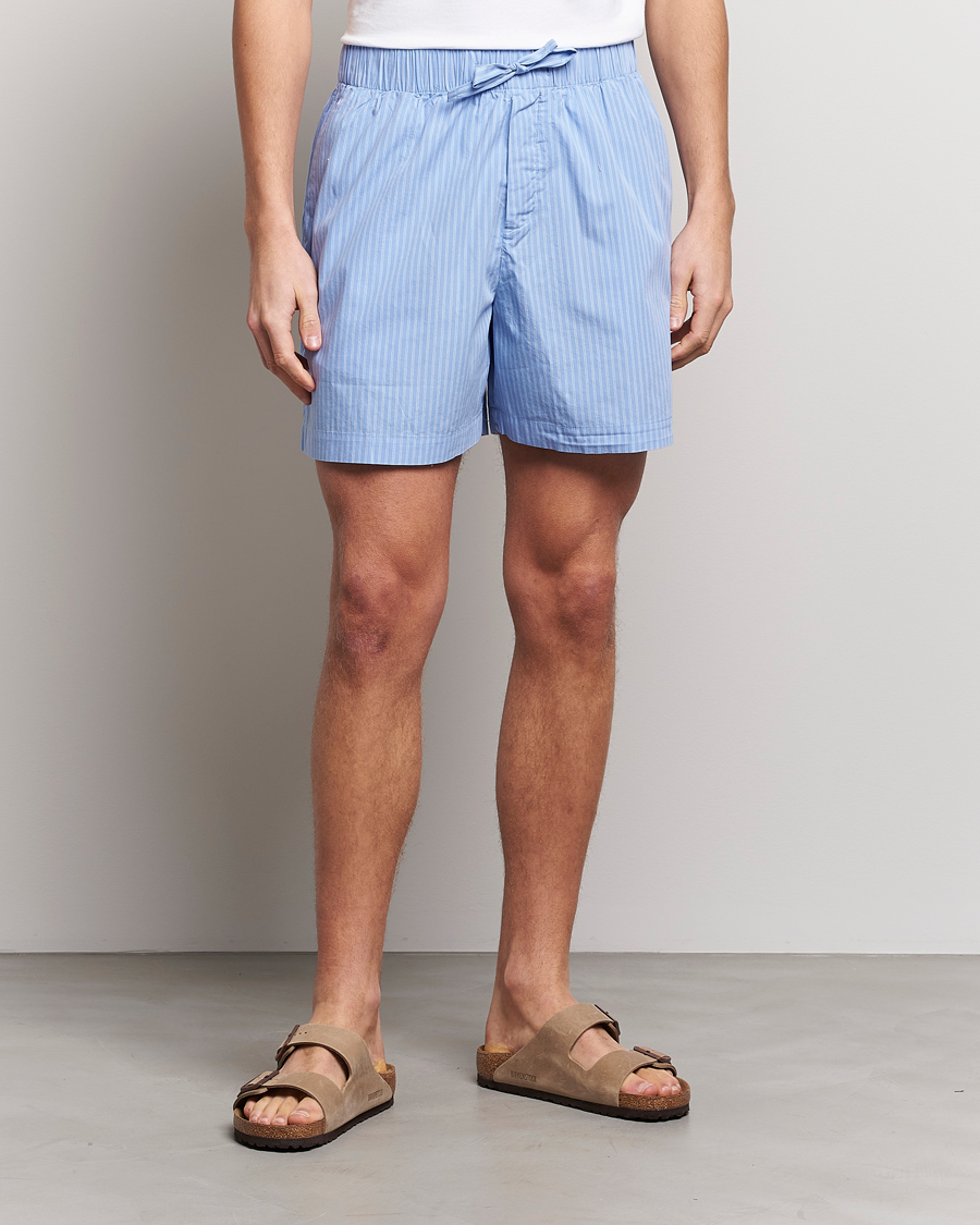 Herr | Pyjamas | Tekla | Poplin Pyjama Shorts Pin Stripes