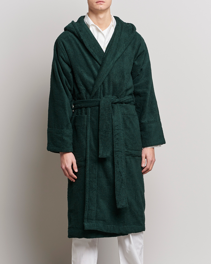 Herr |  | Tekla | Organic Terry Hooded Bathrobe Forest Green