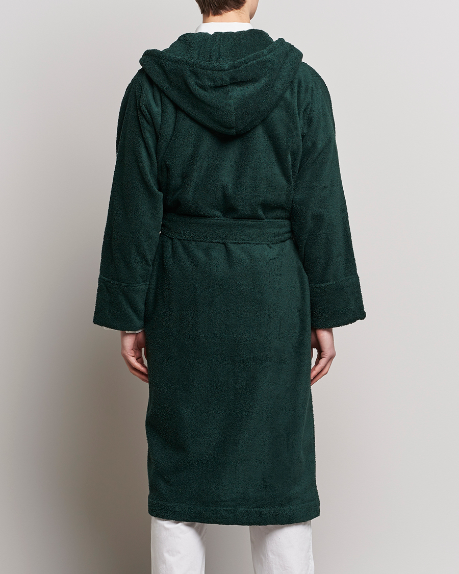Herr | Pyjamas & Morgonrockar | Tekla | Organic Terry Hooded Bathrobe Forest Green