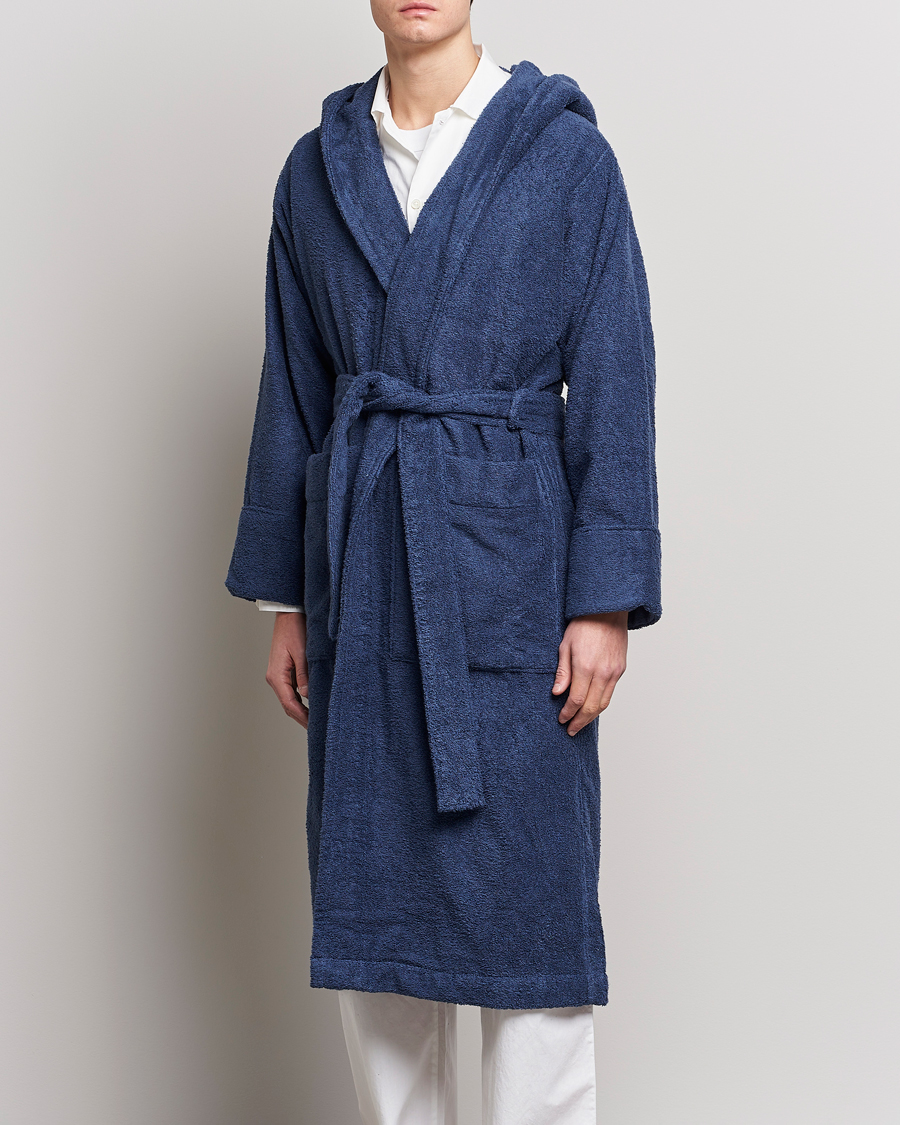 Herr | Tekla | Tekla | Organic Terry Hooded Bathrobe Navy