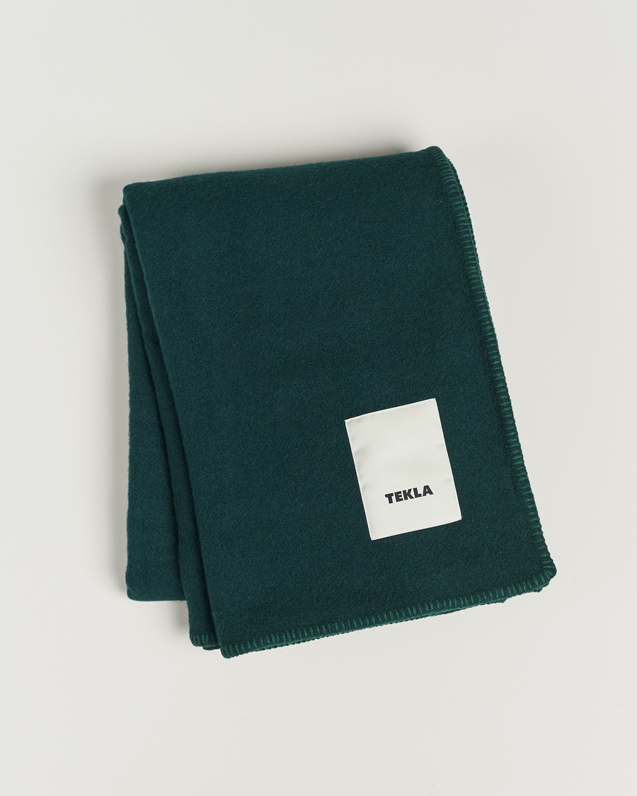 Herr | Tekla Pure New Wool Blanket Dark Green | Tekla | Pure New Wool Blanket Dark Green
