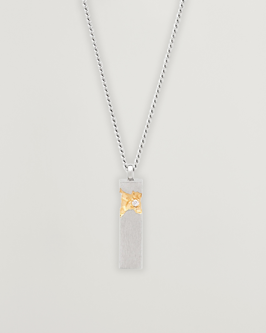 Herr | Tom Wood Mined Cube Pendant Necklace Silver | Tom Wood | Mined Cube Pendant Necklace Silver
