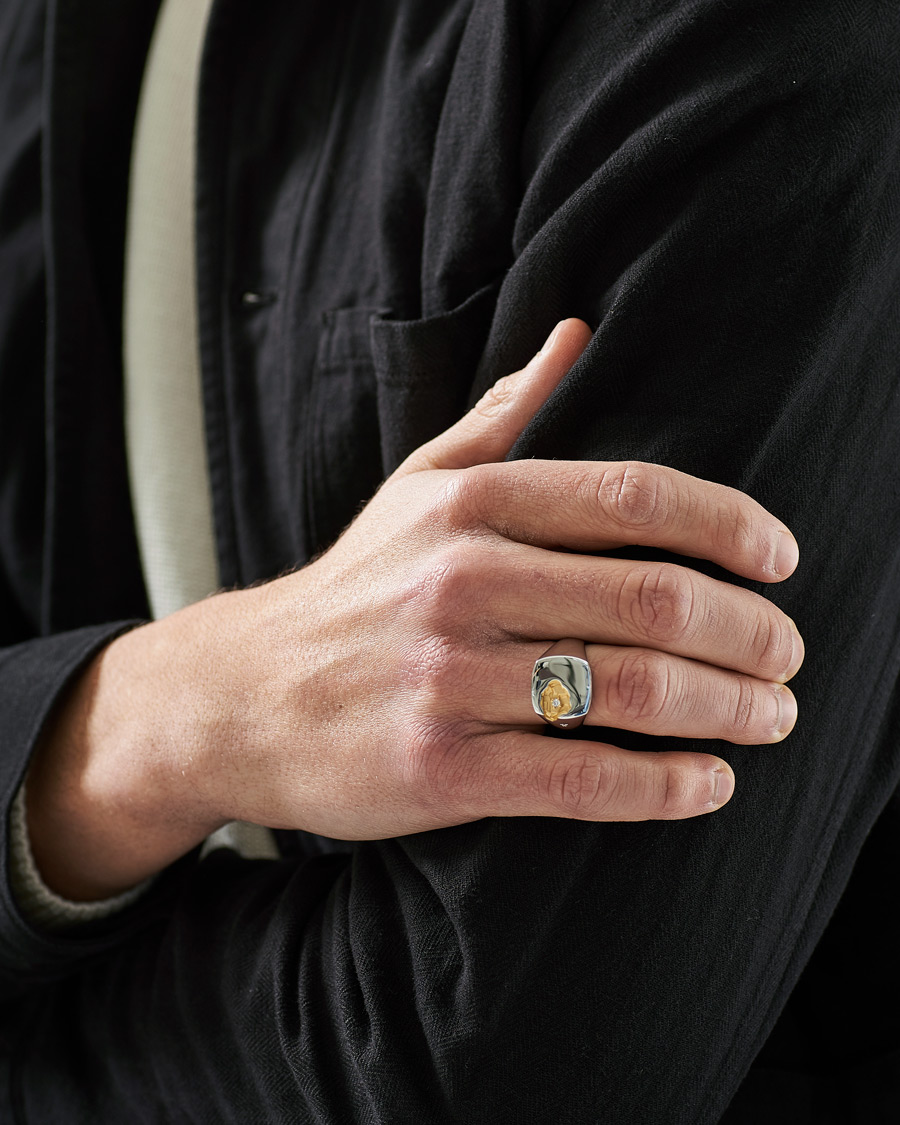 Herr | Till Konnässören | Tom Wood | Mined Ring Large Diamond Silver