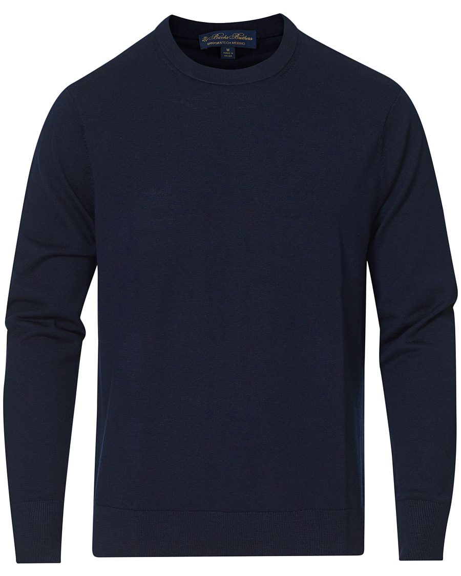 Herr | Tröjor | Brooks Brothers | Washable Merino Wool Crew Neck Navy