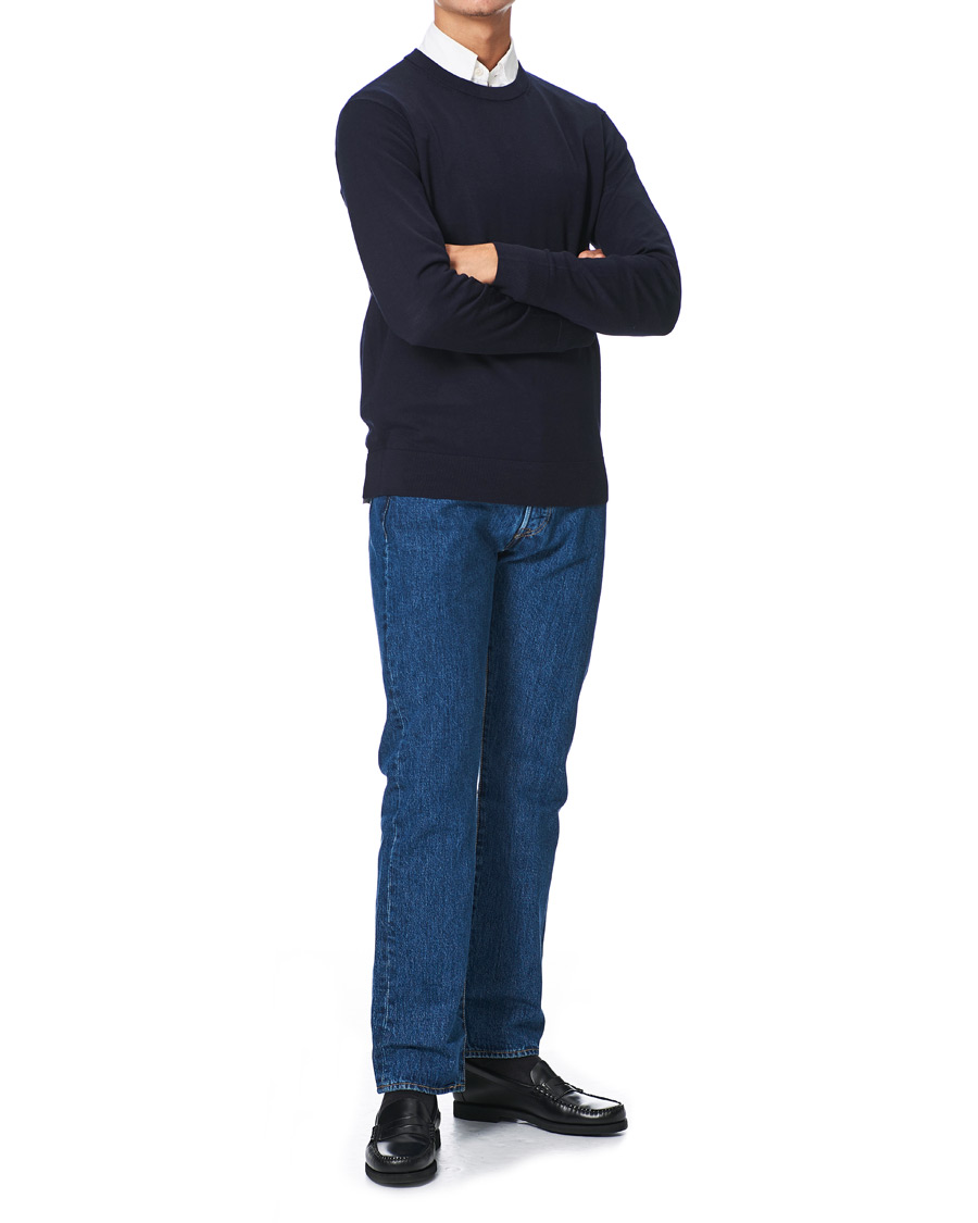 Herr | Tröjor | Brooks Brothers | Washable Merino Wool Crew Neck Navy