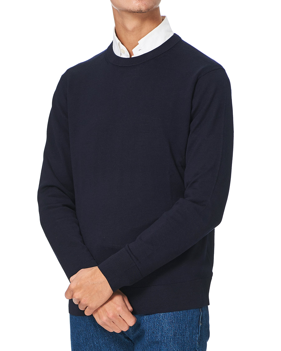 Herr | Tröjor | Brooks Brothers | Washable Merino Wool Crew Neck Navy