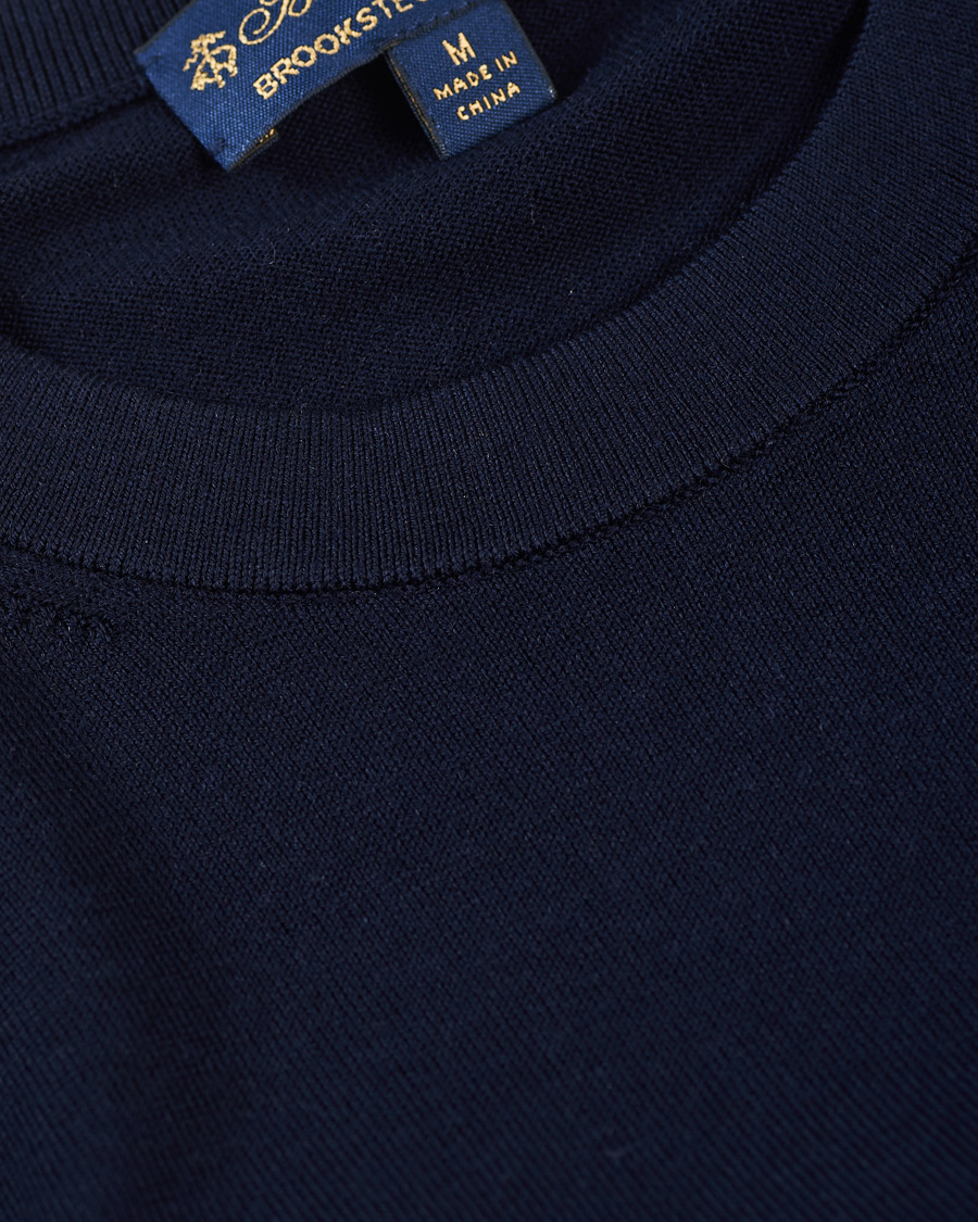Herr | Tröjor | Brooks Brothers | Washable Merino Wool Crew Neck Navy