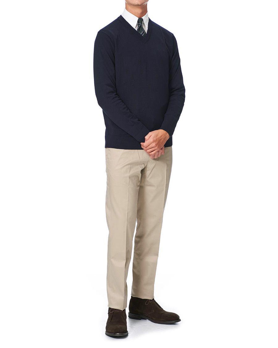 Herr | Tröjor | Brooks Brothers | Washable Merino Wool V-Neck Navy