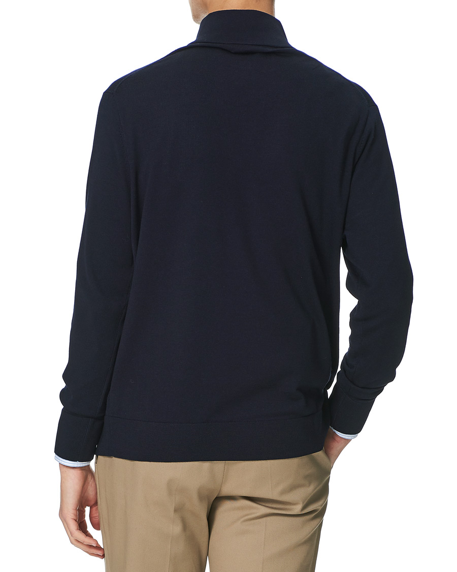 Herr | Tröjor | Brooks Brothers | Washable Merino Wool Half Zip Navy