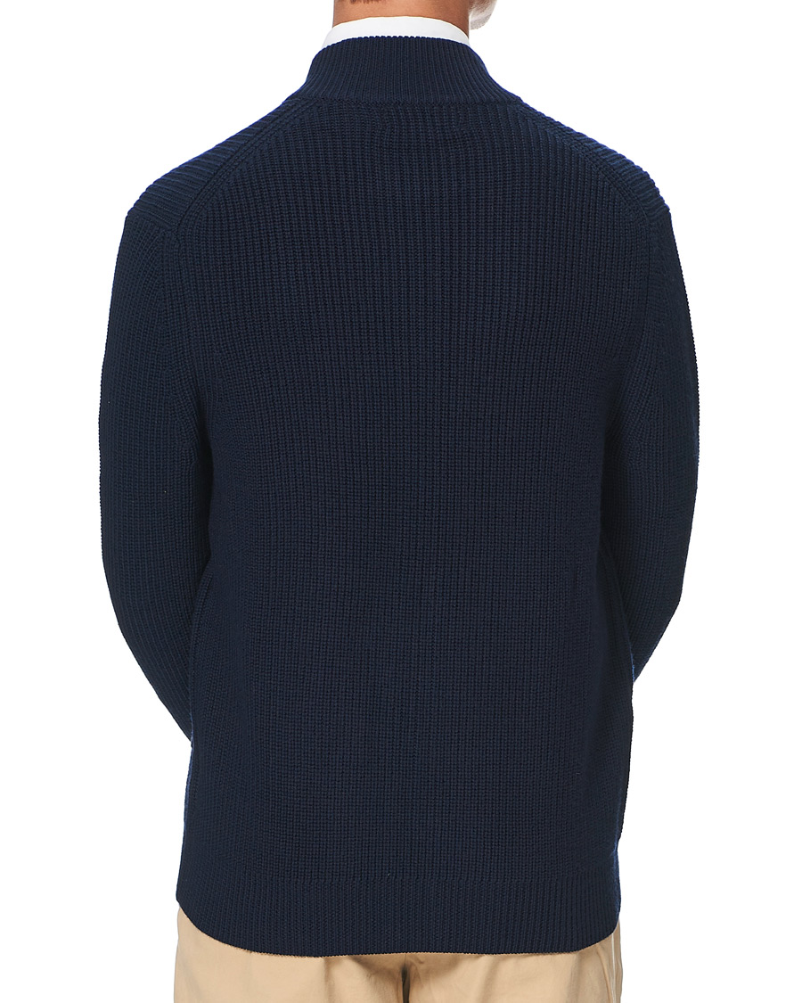 Herr | Tröjor | Brooks Brothers | Shaker Stitch Full Zip Navy