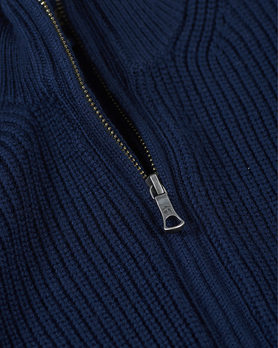 Herr | Tröjor | Brooks Brothers | Shaker Stitch Full Zip Navy