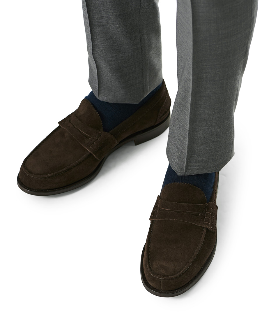 Herr | Church's Pembrey Suede Penny Loafers Dark Brown | Church's | Pembrey Suede Penny Loafers Dark Brown