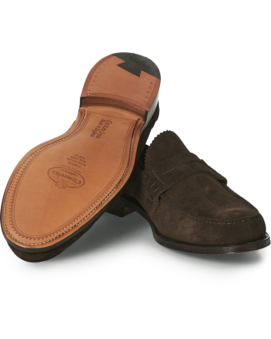 Herr | Church's Pembrey Suede Penny Loafers Dark Brown | Church's | Pembrey Suede Penny Loafers Dark Brown