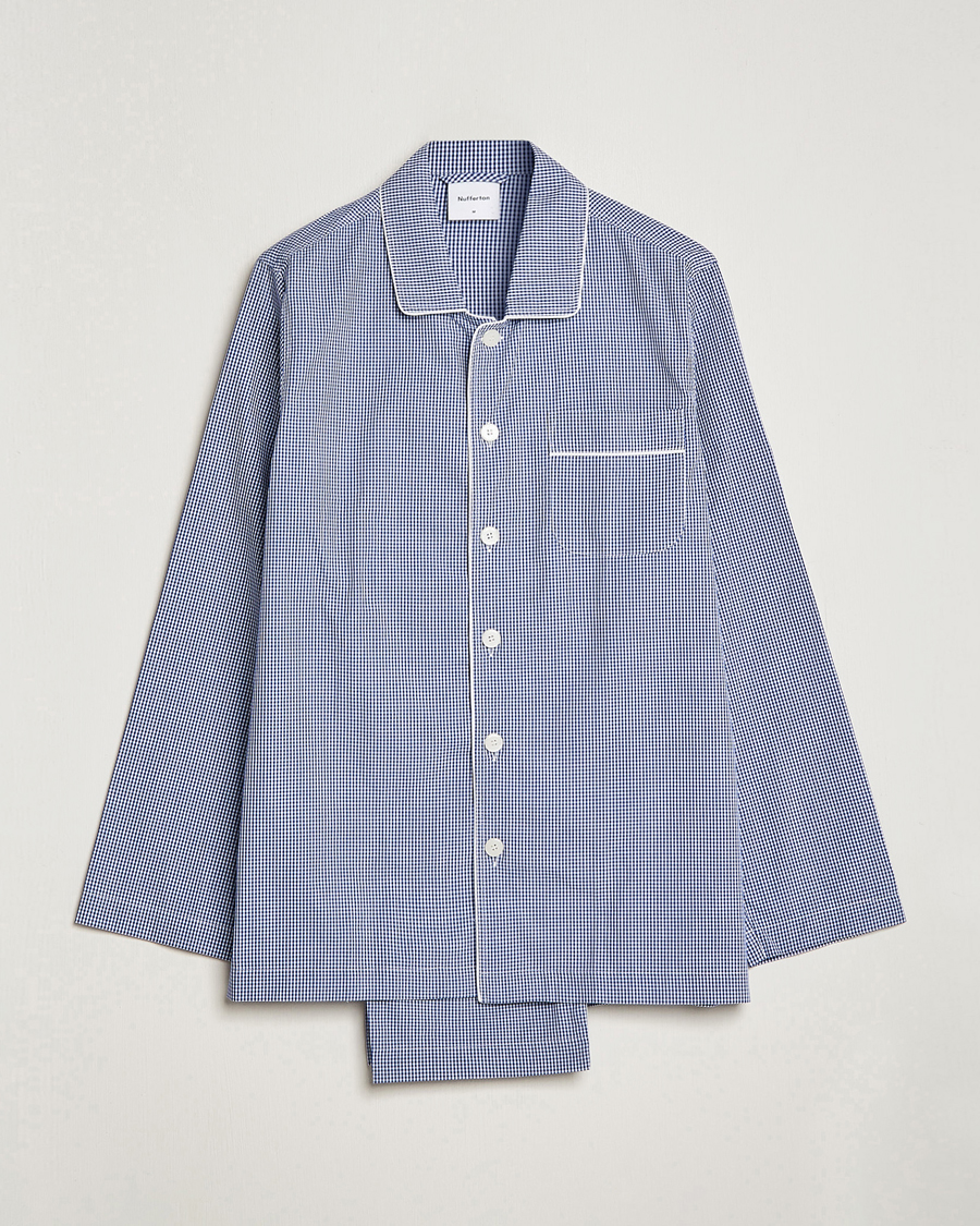 Herr | Pyjamas & Morgonrockar | Nufferton | Alf Checked Pyjama Set Blue/White