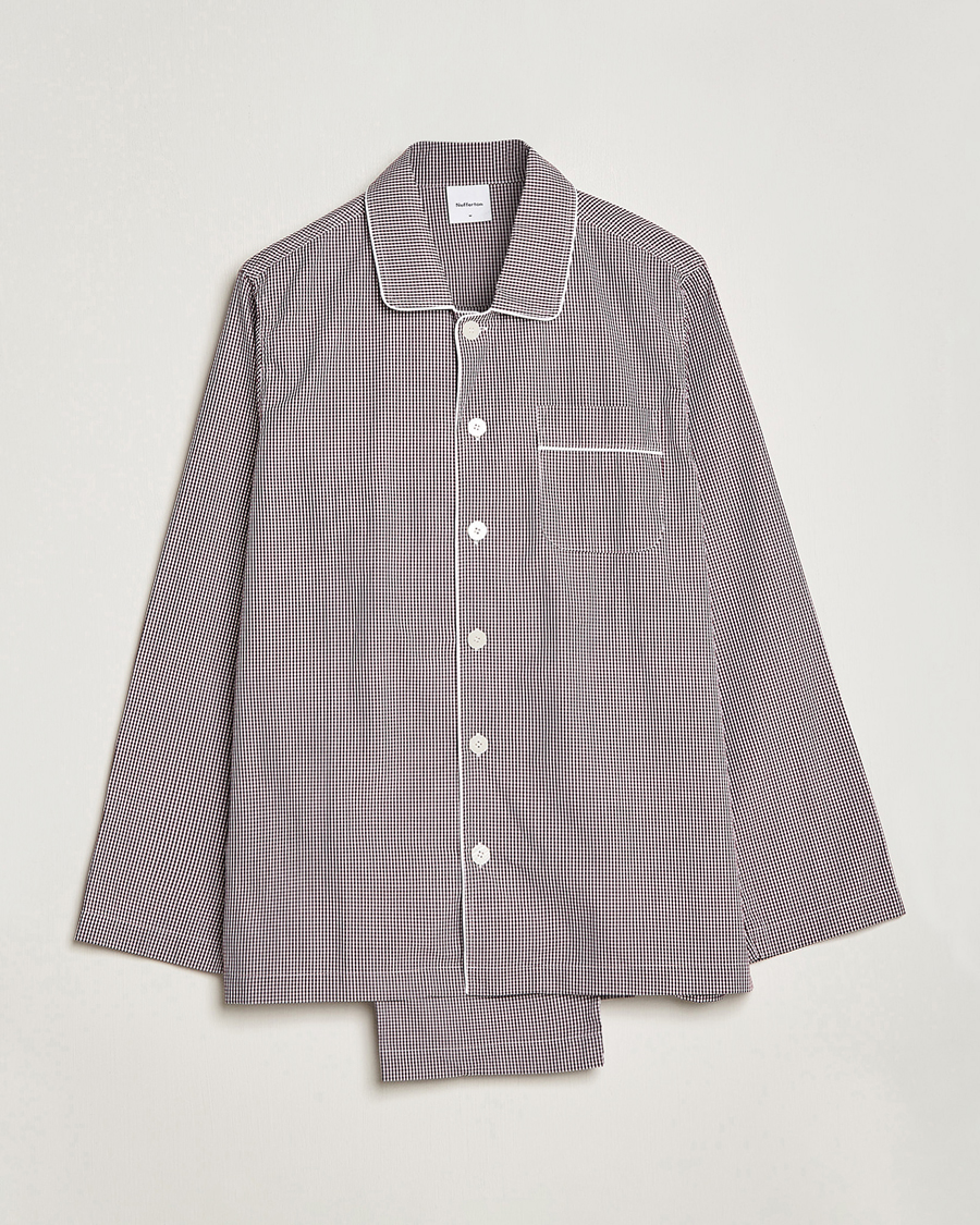 Herr | Pyjamas & Morgonrockar | Nufferton | Alf Checked Pyjama Set Brown/White