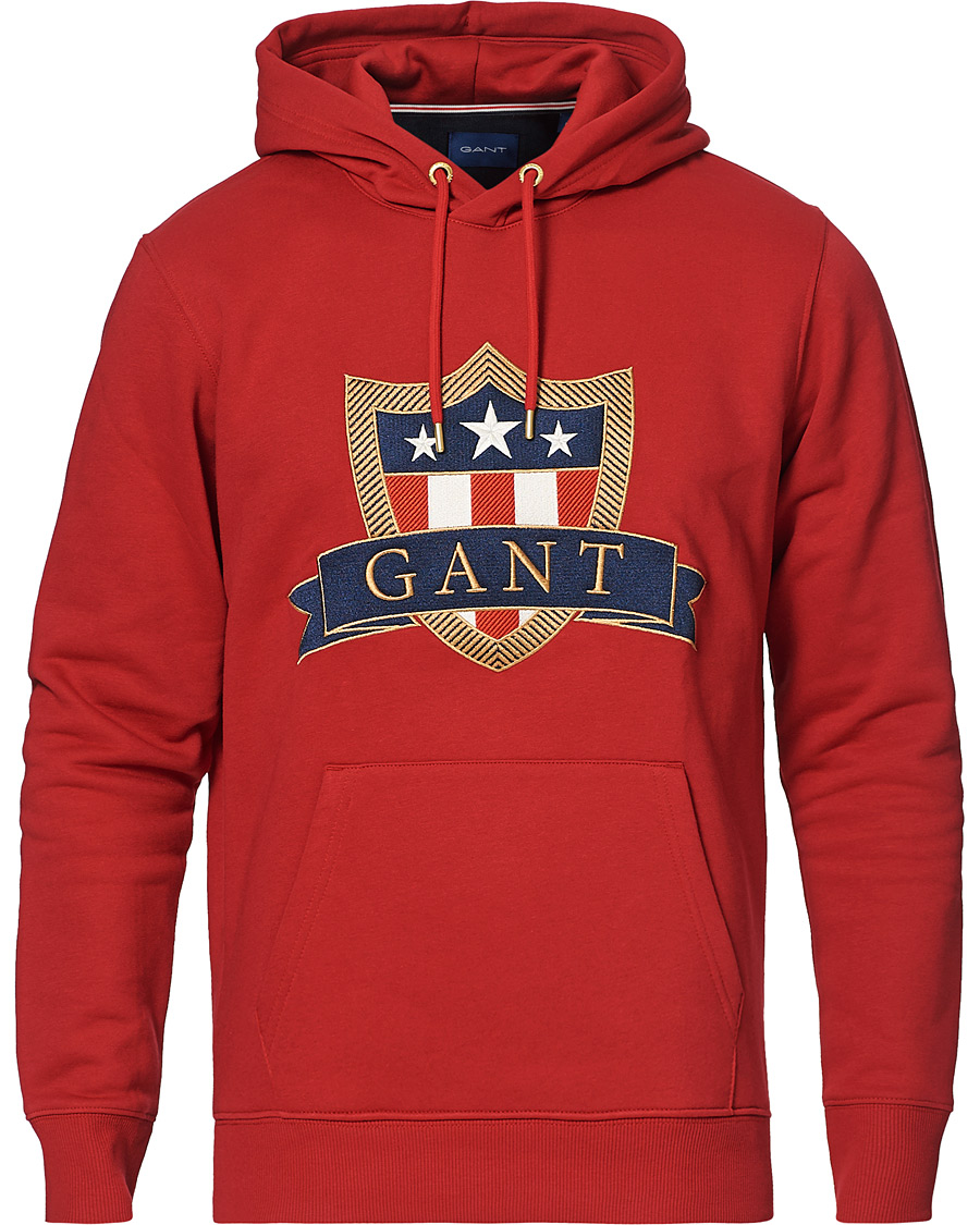 Herr | Tröjor | GANT | Banner Shield Hoodie Equestrian Red