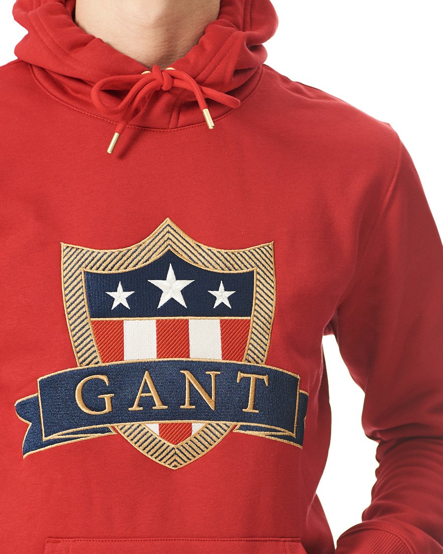 Herr | Tröjor | GANT | Banner Shield Hoodie Equestrian Red