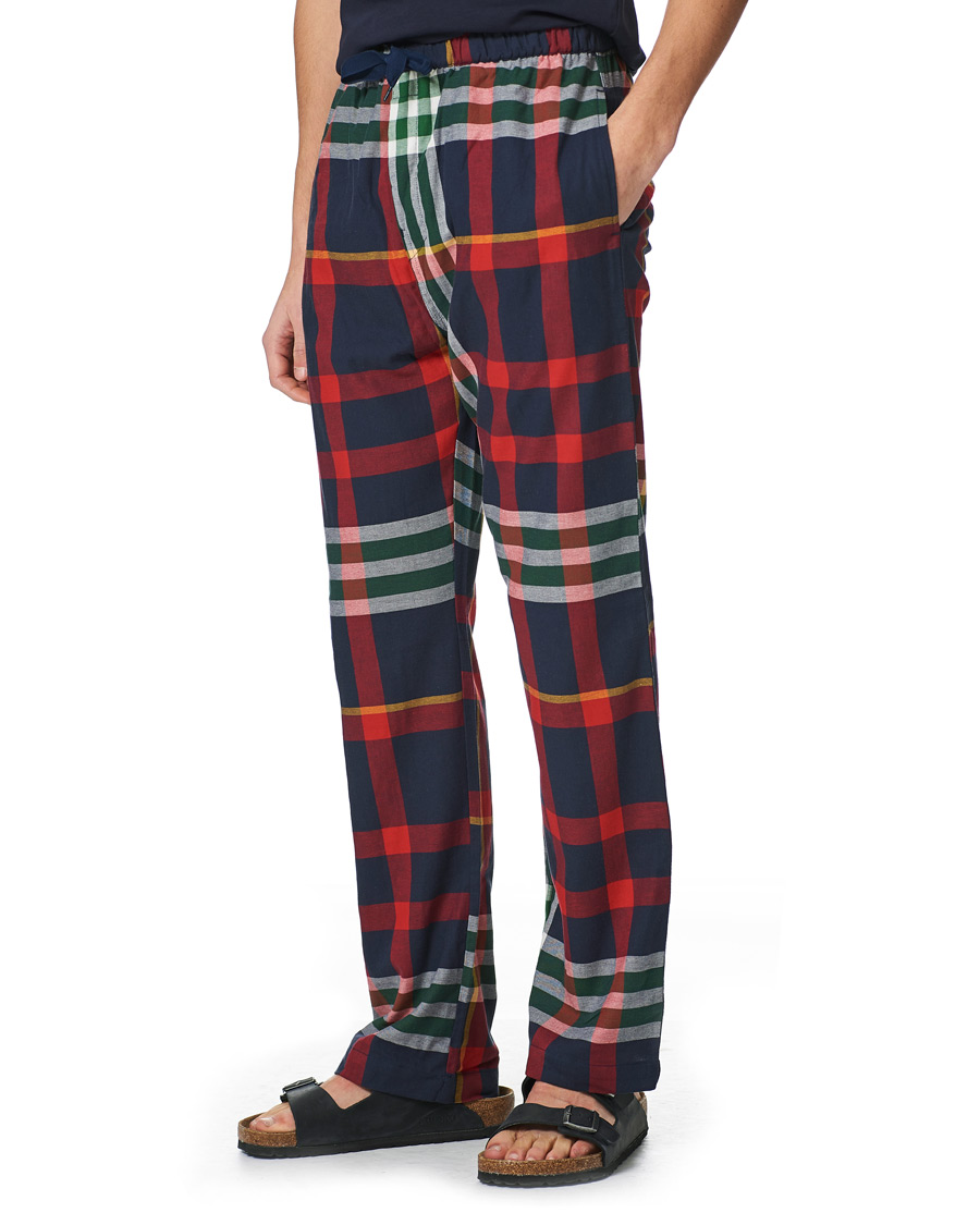 Herr | Pyjamas & Morgonrockar | GANT | Tartan Flannel T-shirt Pyjama Set Evening Blue