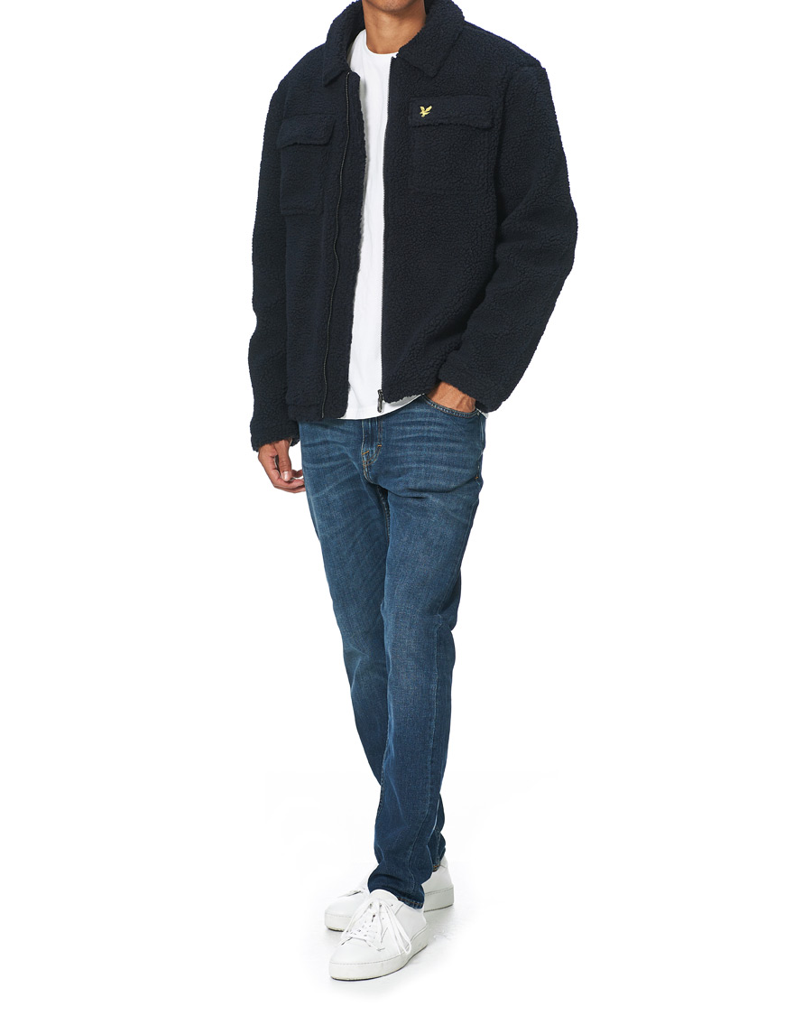 Herr | Jackor | Lyle & Scott | Collared Pile Jacket Dark Navy