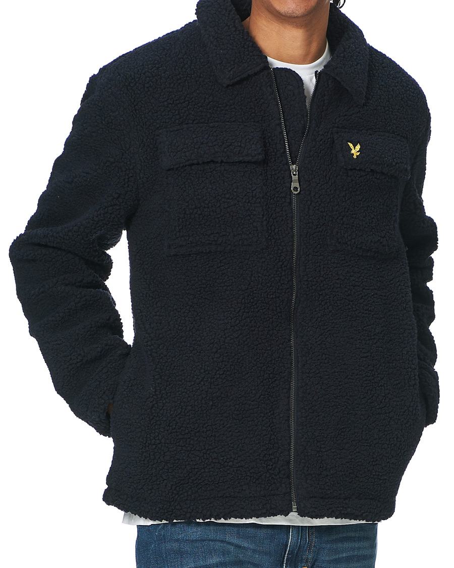 Herr | Jackor | Lyle & Scott | Collared Pile Jacket Dark Navy