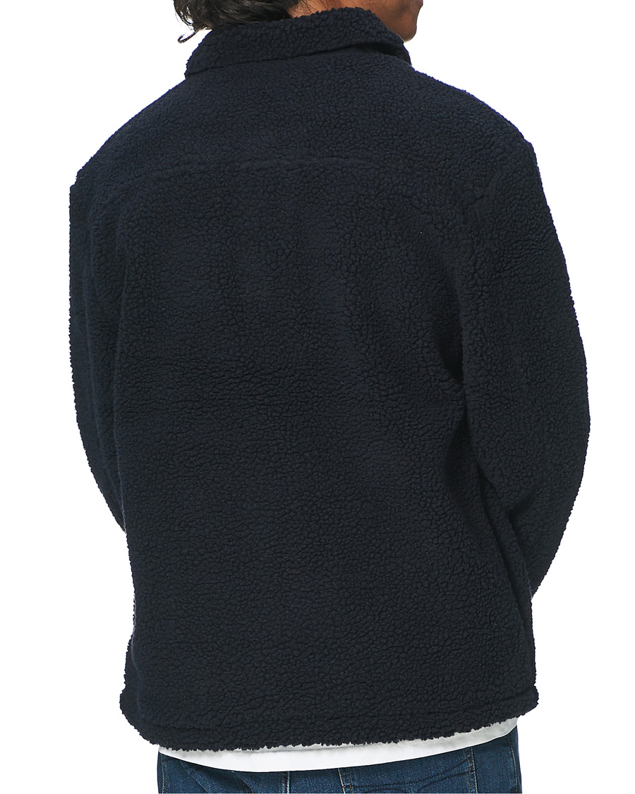 Herr | Jackor | Lyle & Scott | Collared Pile Jacket Dark Navy