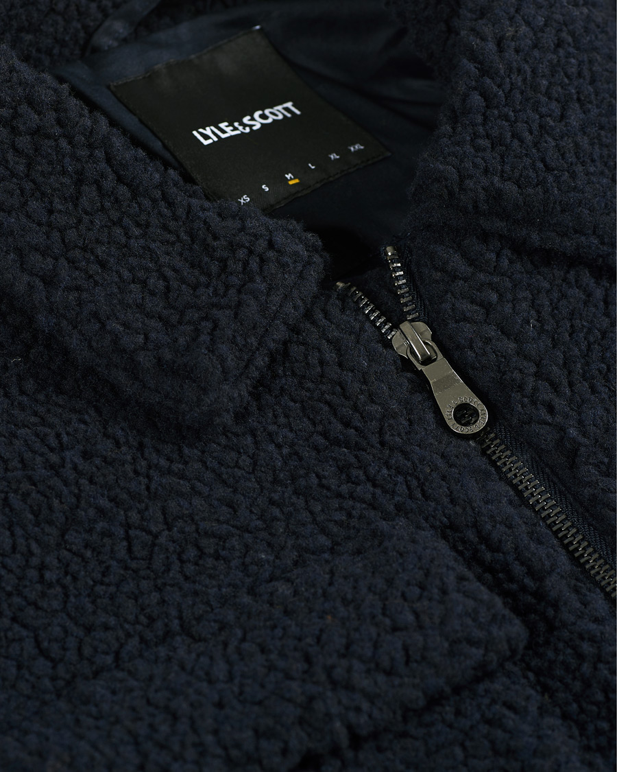 Herr | Jackor | Lyle & Scott | Collared Pile Jacket Dark Navy