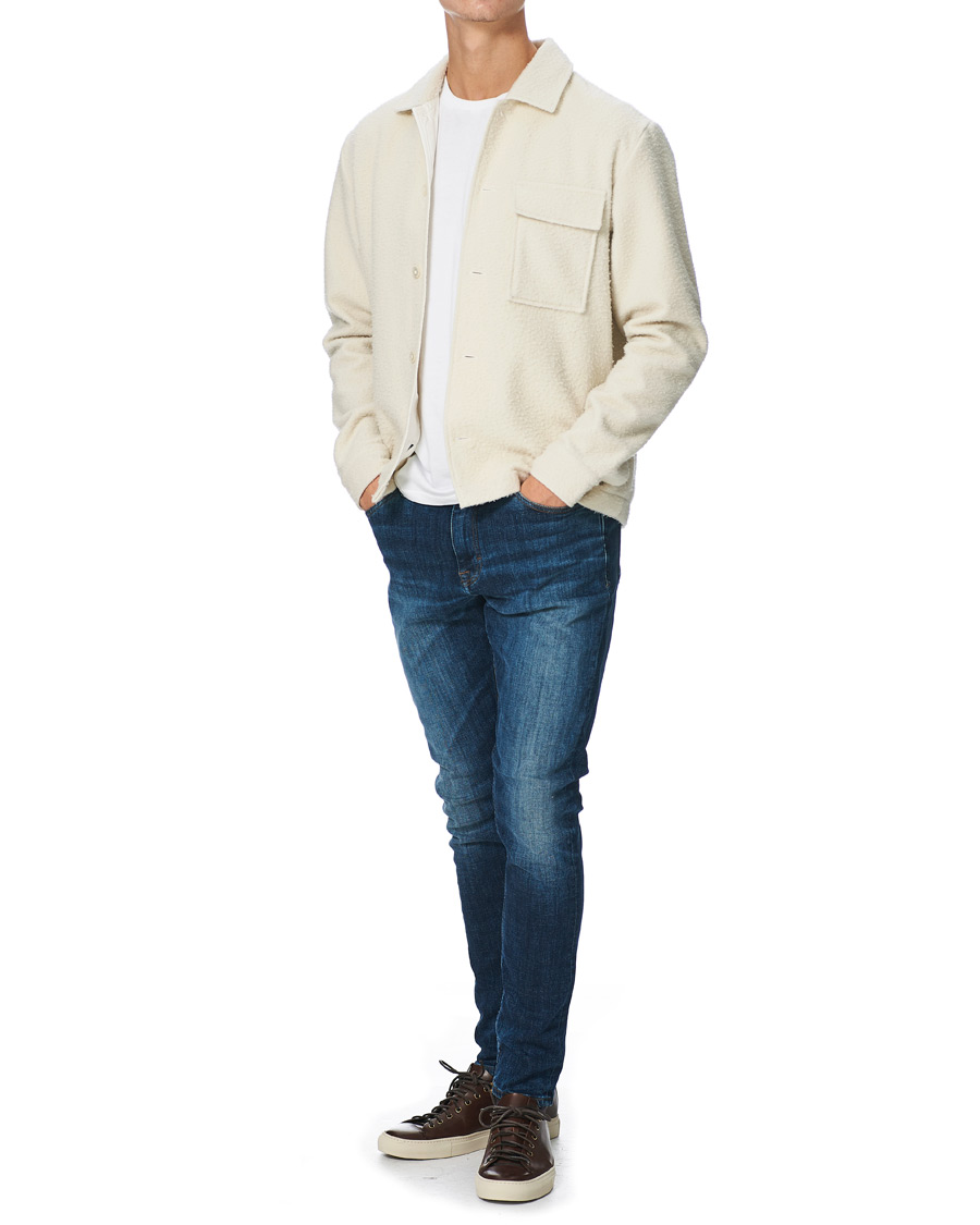 Herr | Tröjor | BOSS BLACK | BOSS Nolan Boiled Wool Full Zip Sweater Open White