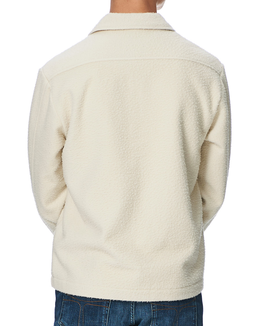 Herr | Tröjor | BOSS BLACK | BOSS Nolan Boiled Wool Full Zip Sweater Open White