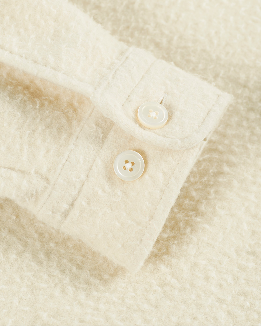 Herr | Tröjor | BOSS BLACK | BOSS Nolan Boiled Wool Full Zip Sweater Open White