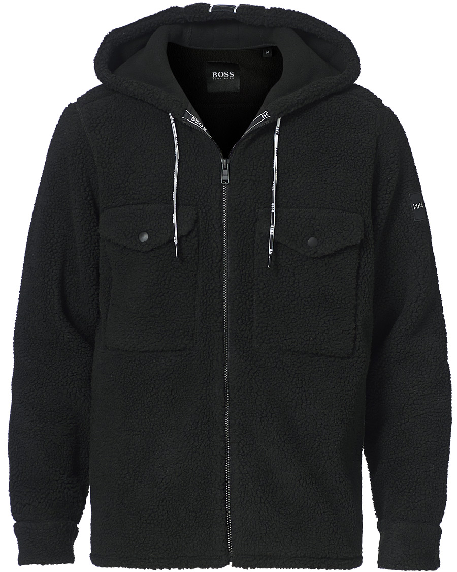 Herr | Tröjor | BOSS ORANGE | BOSS Casual Lovel Teddy Full Zip Hoodie Black
