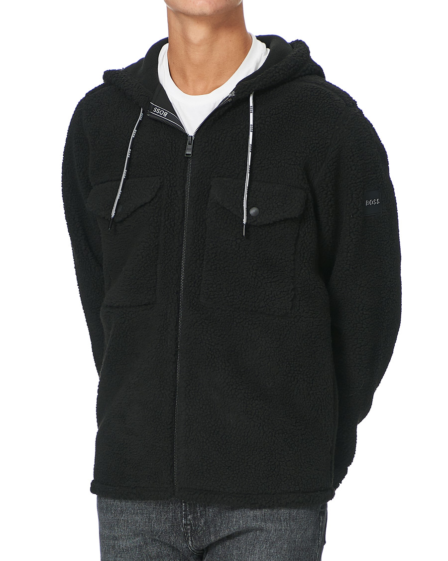 Herr | Tröjor | BOSS ORANGE | BOSS Casual Lovel Teddy Full Zip Hoodie Black