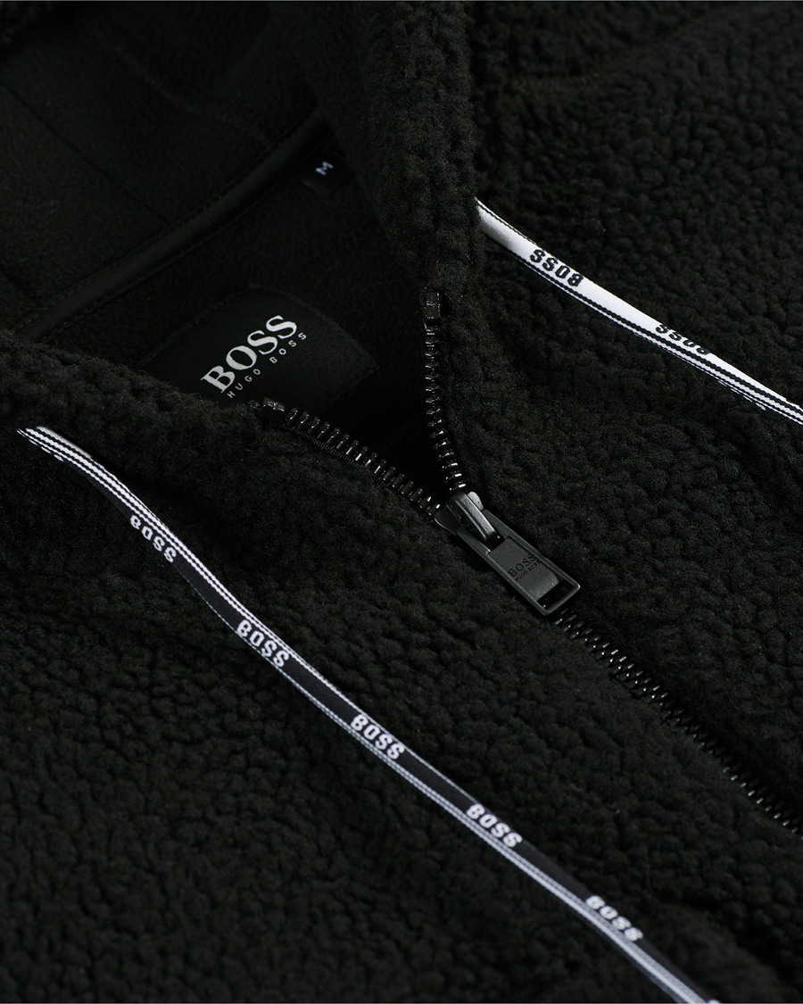Herr | Tröjor | BOSS ORANGE | BOSS Casual Lovel Teddy Full Zip Hoodie Black
