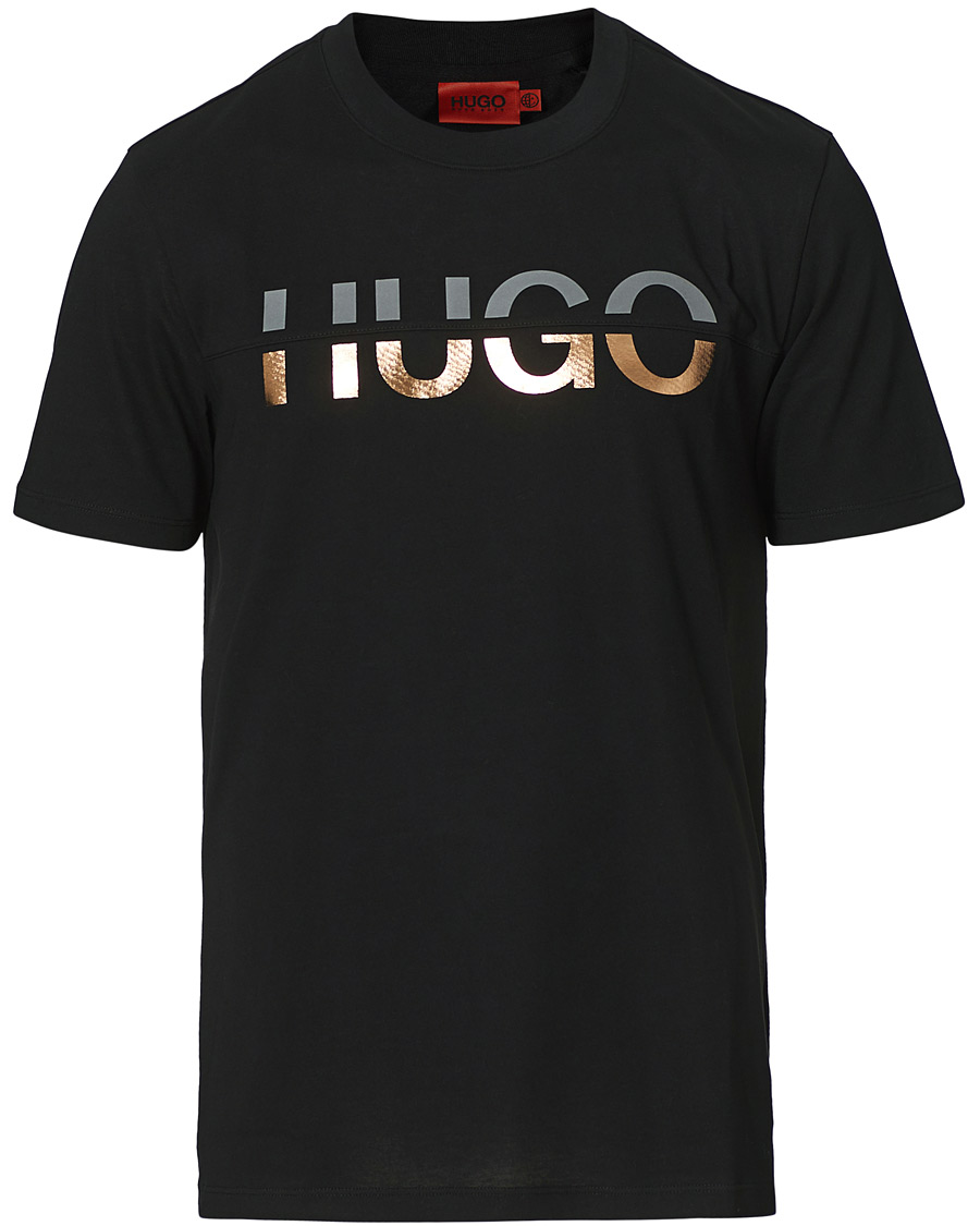 Herr | T-Shirts | HUGO | Denghis Glossy Logo Crew Neck Tee Black